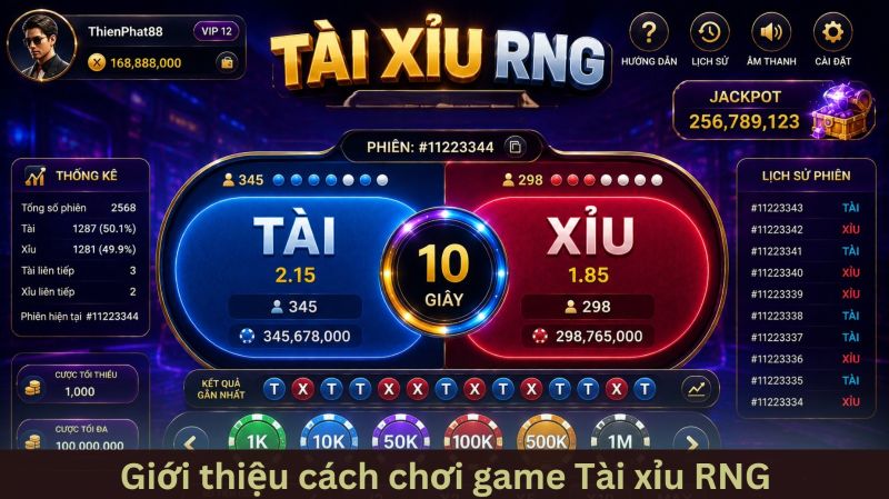Cách chơi tài xỉu RNG chi tiết tại các sòng bài thế hệ mới