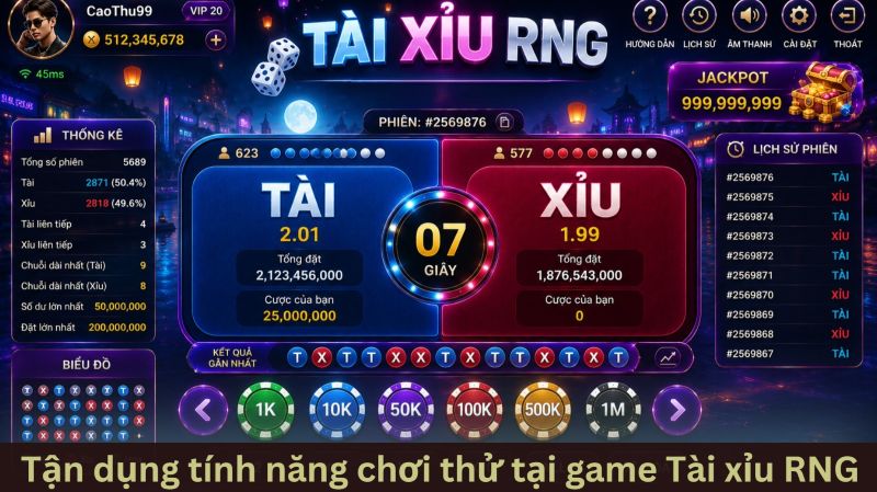 Kinh nghiệm và chiến thuật bẻ gãy thuật toán Tài xỉu RNG