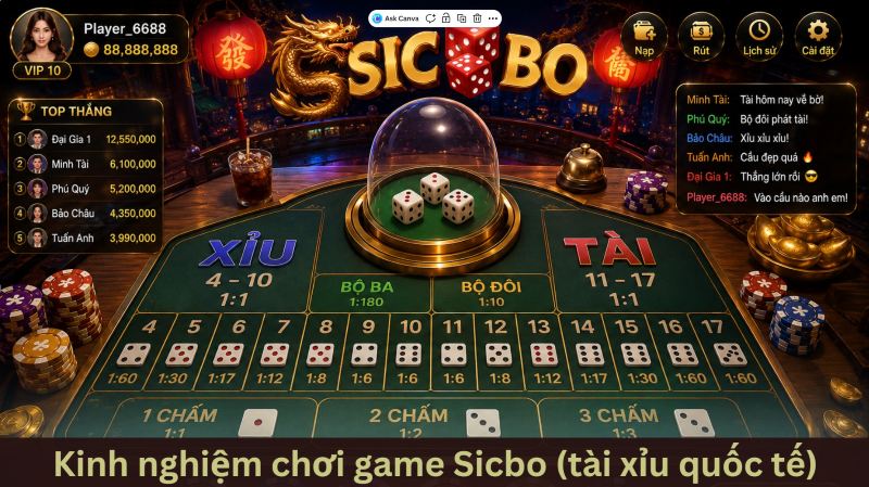 Sicbo (Tài xỉu quốc tế) - Đấu trí cùng những viên xúc xắc sắc màu 4 Kinh nghiệm chơi sicbo (tài xỉu quốc tế) bất bại từ cao thủ