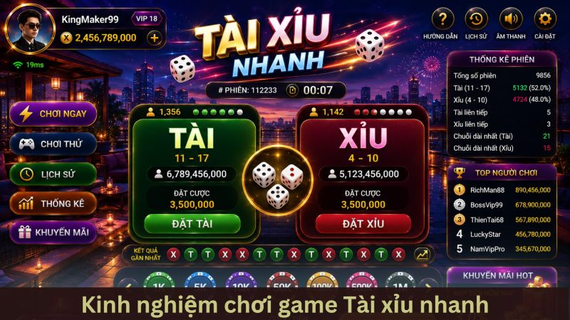 Tài xỉu nhanh – Bí kíp sinh tồn và hốt bạc tại các bàn cược 4 Kinh nghiệm hay giúp bạn chơi thắng tài xỉu nhanh