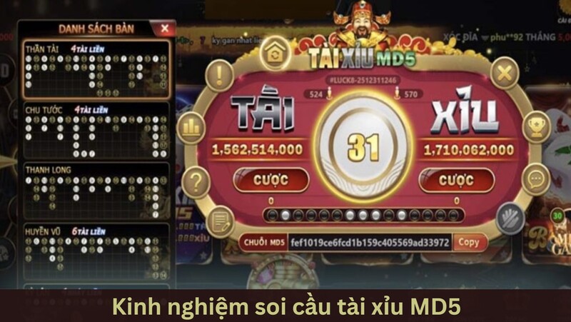 Kinh nghiệm thực chiến và cách soi cầu tài xỉu MD5 hiệu quả